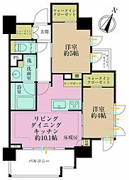 クリオラベルヴィ市ヶ谷 2LDKの間取図画像