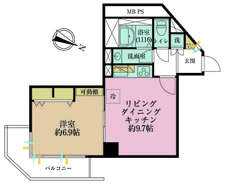 1LDK 間取り