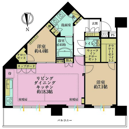 2LDK 間取り