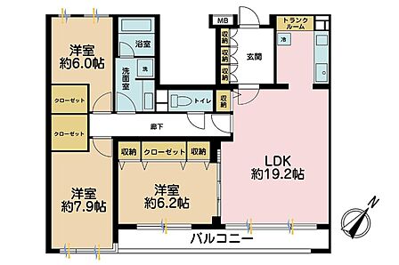 3LDK 間取り