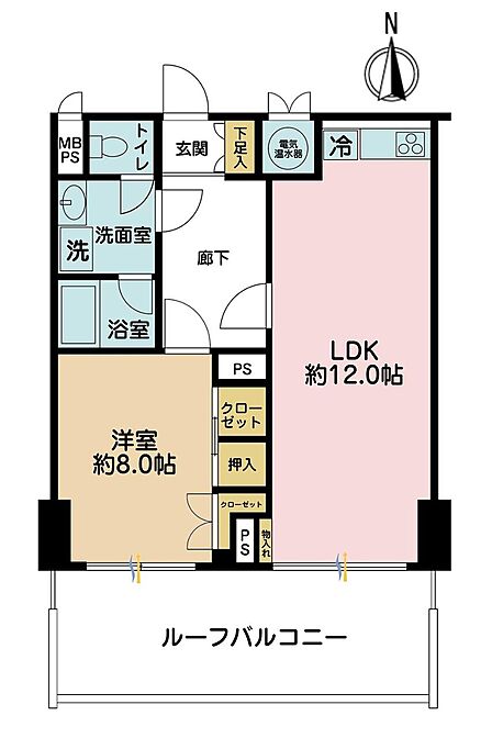 1LDK、専有面積47.54?
