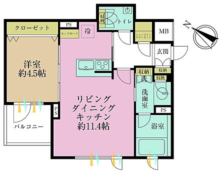 1LDK 間取り