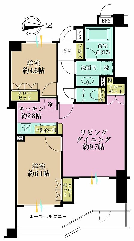 2LDK 間取り
