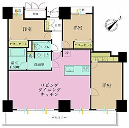 アップルタワー東京キャナルコート 3LDKの間取図画像