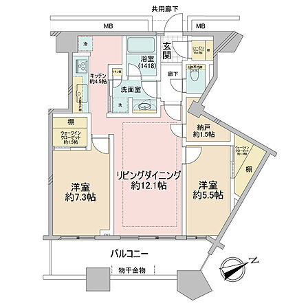 2SLDK 間取り