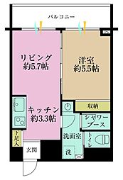 シェモア新宿 1LDKの間取図画像