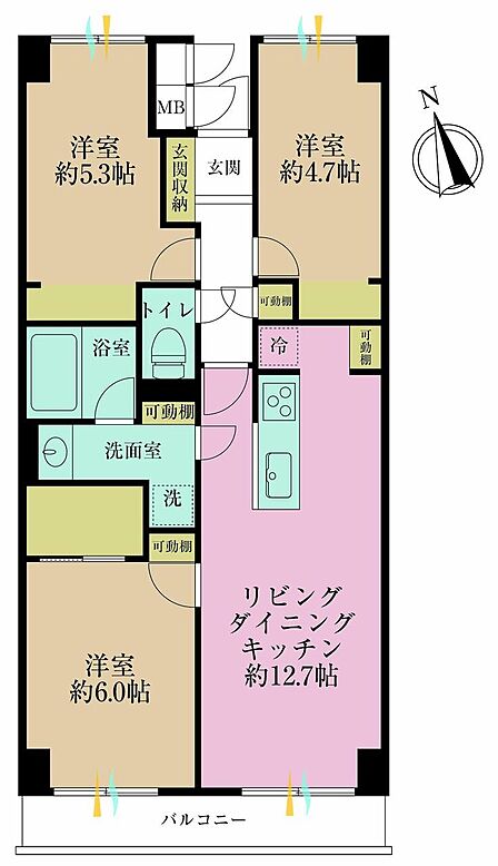 3LDK 間取り