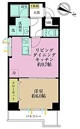 ラミアール桜新町2 1LDKの間取図画像