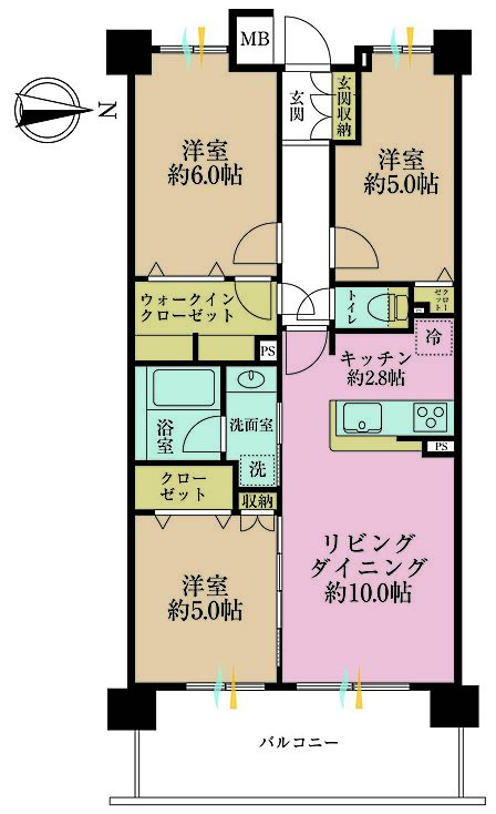 3LDK 間取り