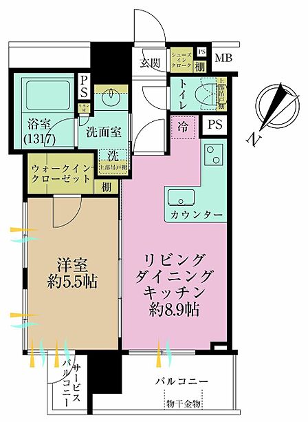 1LDK 間取り