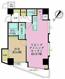 ダイアパレス戸越 1LDKの間取図画像
