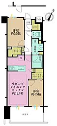 デュオヒルズ武蔵新田 2LDKの間取図画像