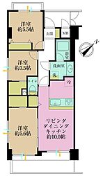 ヒルクレスト西横浜 3LDKの間取図画像