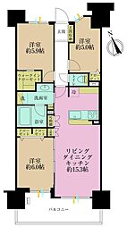 オーベルグランディオ萩中サウスウィング 3LDKの間取図画像