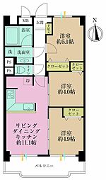 マンションヴィップ北新宿 3LDKの間取図画像