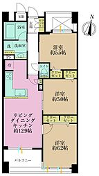 ニッシンパレステージ横浜ベイウエスト 3LDKの間取図画像