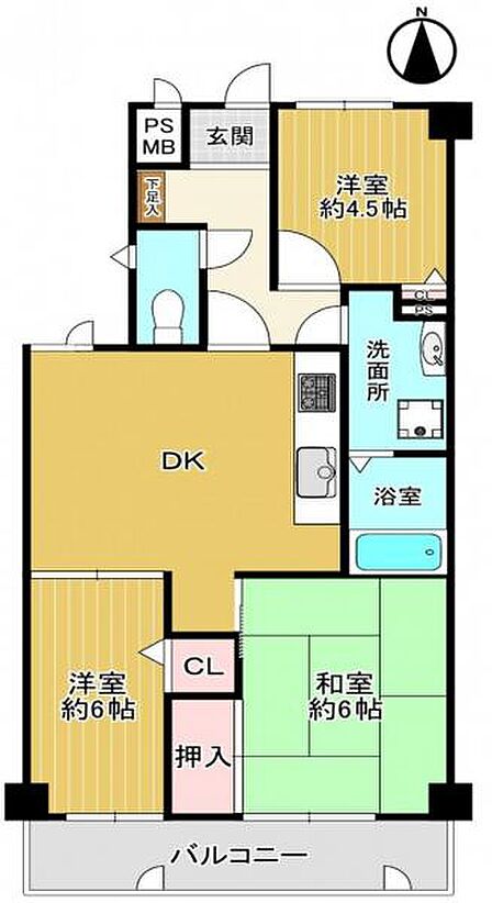 3DK 間取り