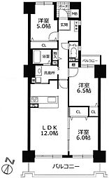 パームスクエアジェームス山 3LDKの間取図画像