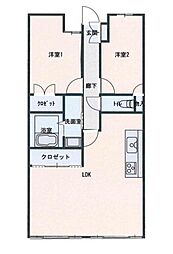 グランプレステージ明石魚住 2LDKの間取図画像