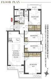 中落合第1住宅463号棟 4LDKの間取図画像