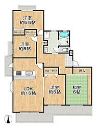 コンフォール学園緑が丘第119棟 3LDKの間取図画像