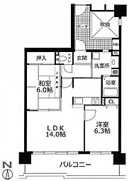 グレーシィ須磨アルテピア2番街 2LDKの間取図画像