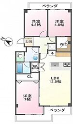 エバーグリーン神戸ポートアイランド4号棟 2LDKの間取図画像