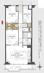 藤和明石公園ハイタウン2号棟 3LDKの間取図画像