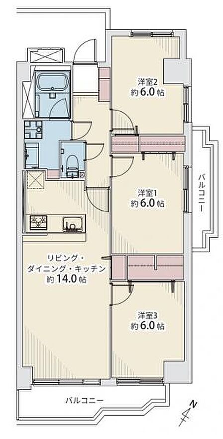 3LDK 間取り