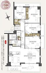 セントラルヒルズG棟 4LDKの間取図画像