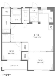 コーポ根岸 2LDKの間取図画像