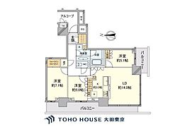 ザ・パークハウス晴海タワーズクロノレジデンス 3LDKの間取図画像