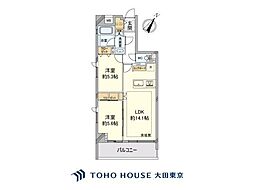 朝日シティパリオ島津山 2LDKの間取り