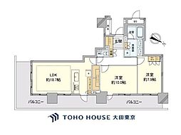 ブランズタワー豊洲 2LDKの間取図画像