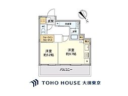 ザ・パークハウス西新宿タワー60 1DKの間取り