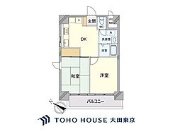 ブリリアンス日本橋浜町公園 2DKの間取図画像