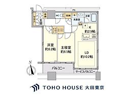 クレストプライムタワー芝 2LDKの間取図画像
