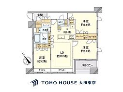 インプレスト東京八丁堀ル・サンク 3LDKの間取図画像