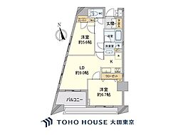 プラティーク三軒茶屋 2LDKの間取図画像