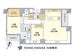 ザ六本木東京クラブレジデンス 2LDKの間取図画像