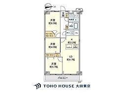 横浜大口ハウス 3LDKの間取図画像