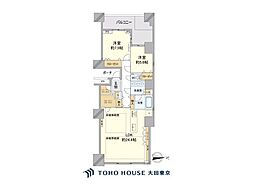 ワールドシティタワーズアクアタワーA4棟 2LDKの間取図画像