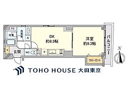 サン麻布十番 1LDKの間取図画像