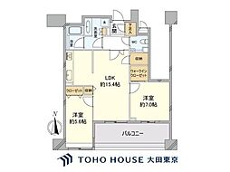 グレンパーク駒場WEST 2LDKの間取図画像