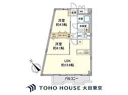 築地永谷コーポラス 2LDKの間取図画像