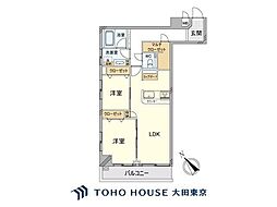 ルミネ五反田第2 2LDKの間取図画像
