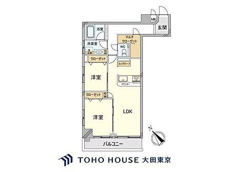 2LDK 間取り