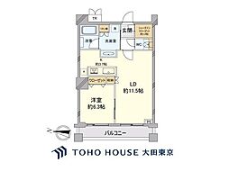 パークタワーグランスカイ 1LDKの間取図画像