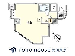 乃木坂リリエンハイム ワンルームの間取図画像