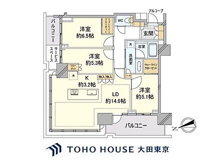 3LDK 間取り